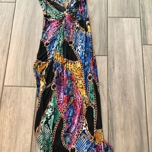 Colorful Chain & Snake Print Maxi Dress